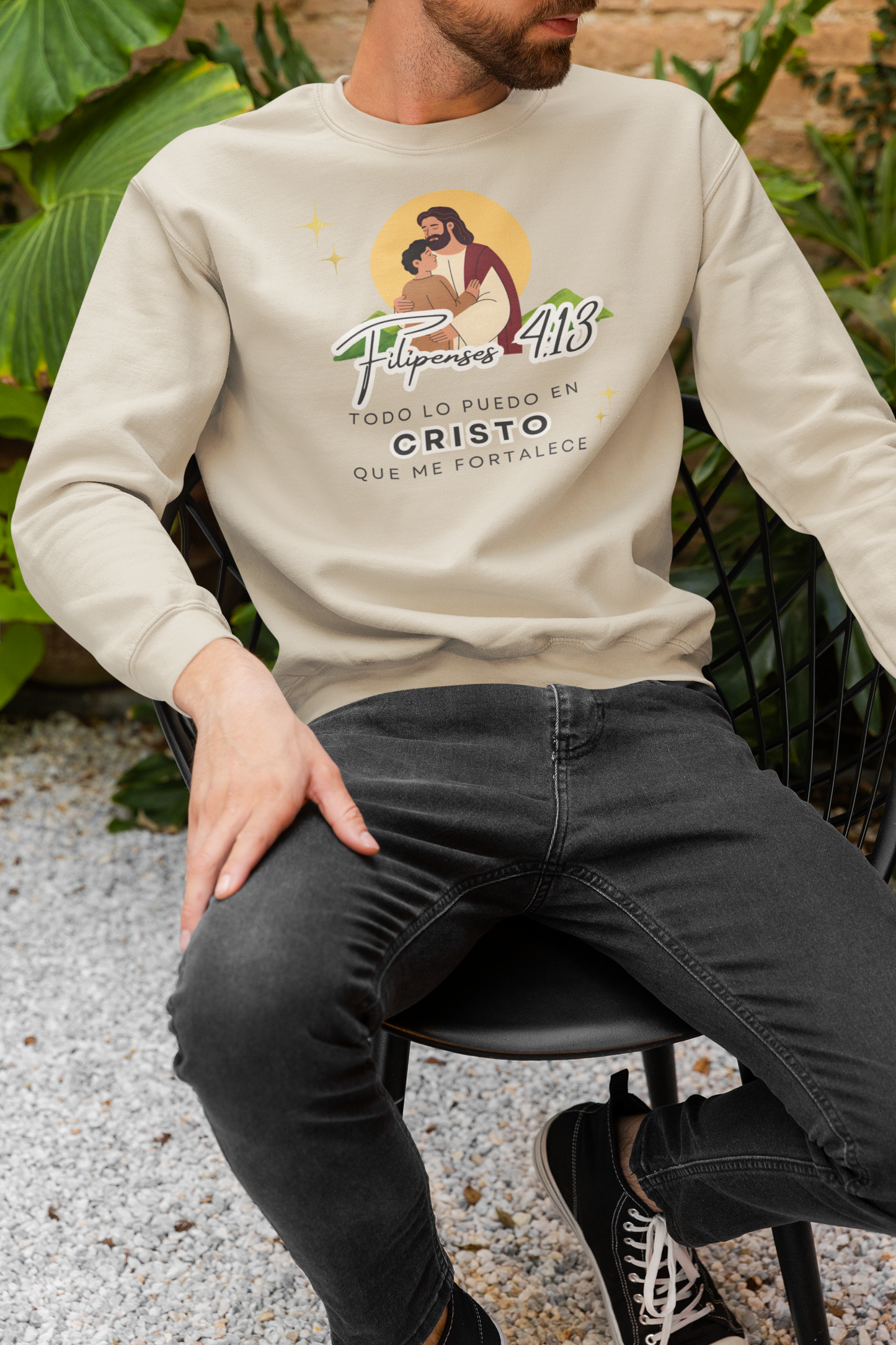 Sudadera con versiculo biblico - Filipenses 4:13 "Todo lo puedo en Cristo que me fortalece"