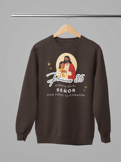 Sudadera con versículo bíblico “Confía en el Señor con Todo tu Corazón” – Proverbios 3:5