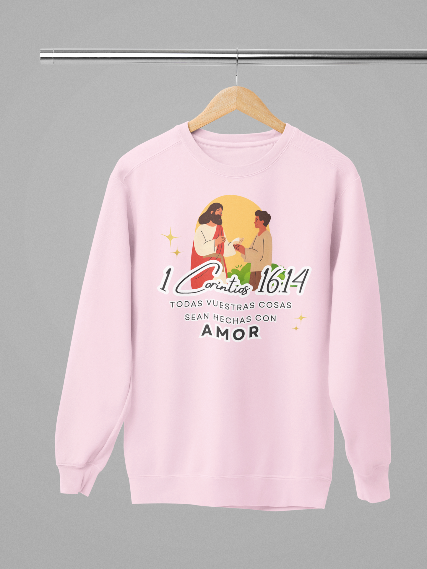Sudadera con versículo bíblico  “Que todo lo hagan con amor” 1 Corintios 16:14