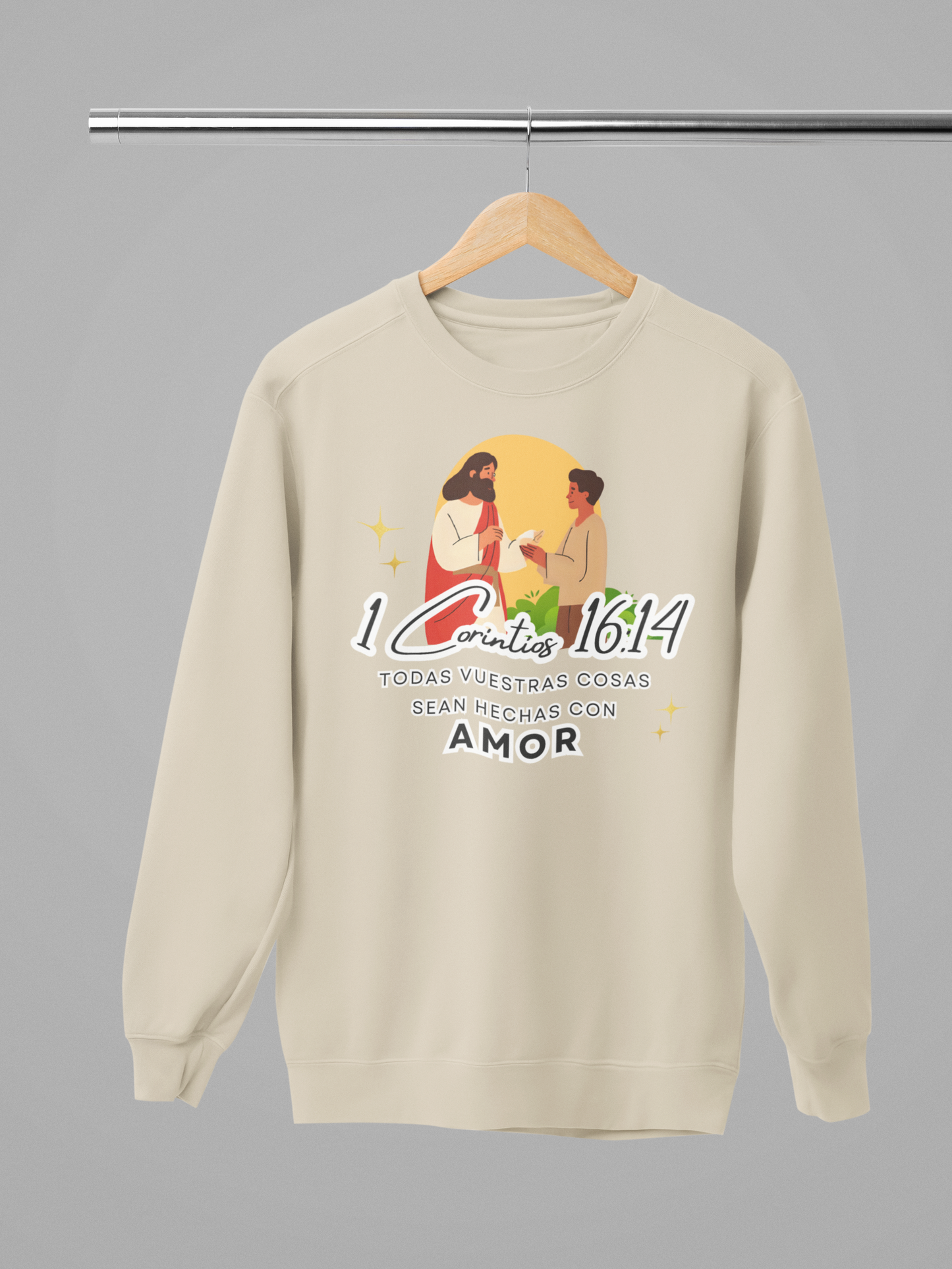 Sudadera con versículo bíblico  “Que todo lo hagan con amor” 1 Corintios 16:14