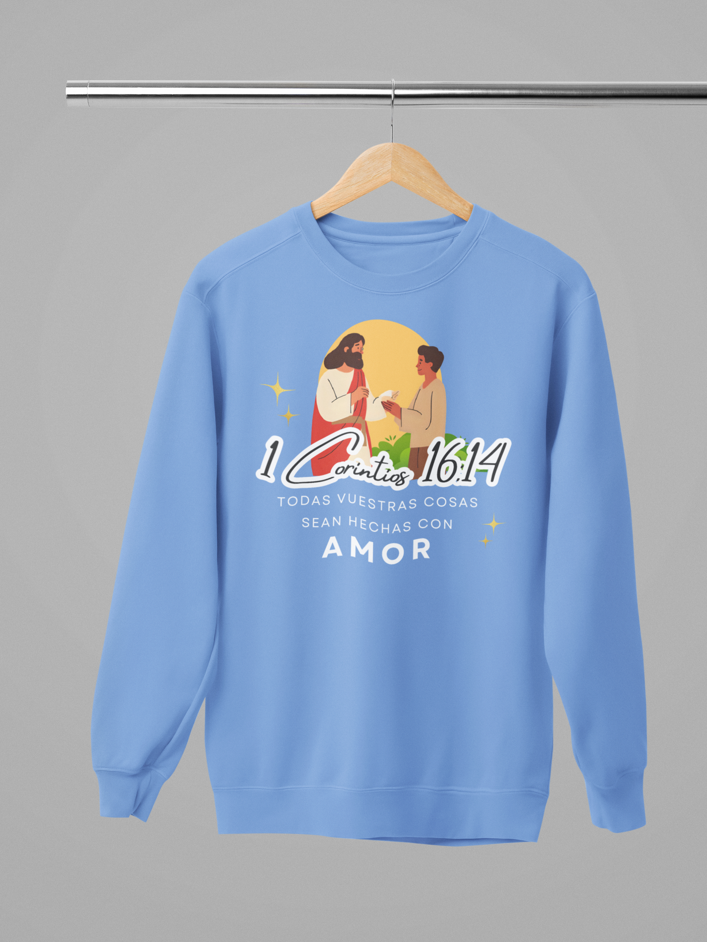 Sudadera con versículo bíblico  “Que todo lo hagan con amor” 1 Corintios 16:14