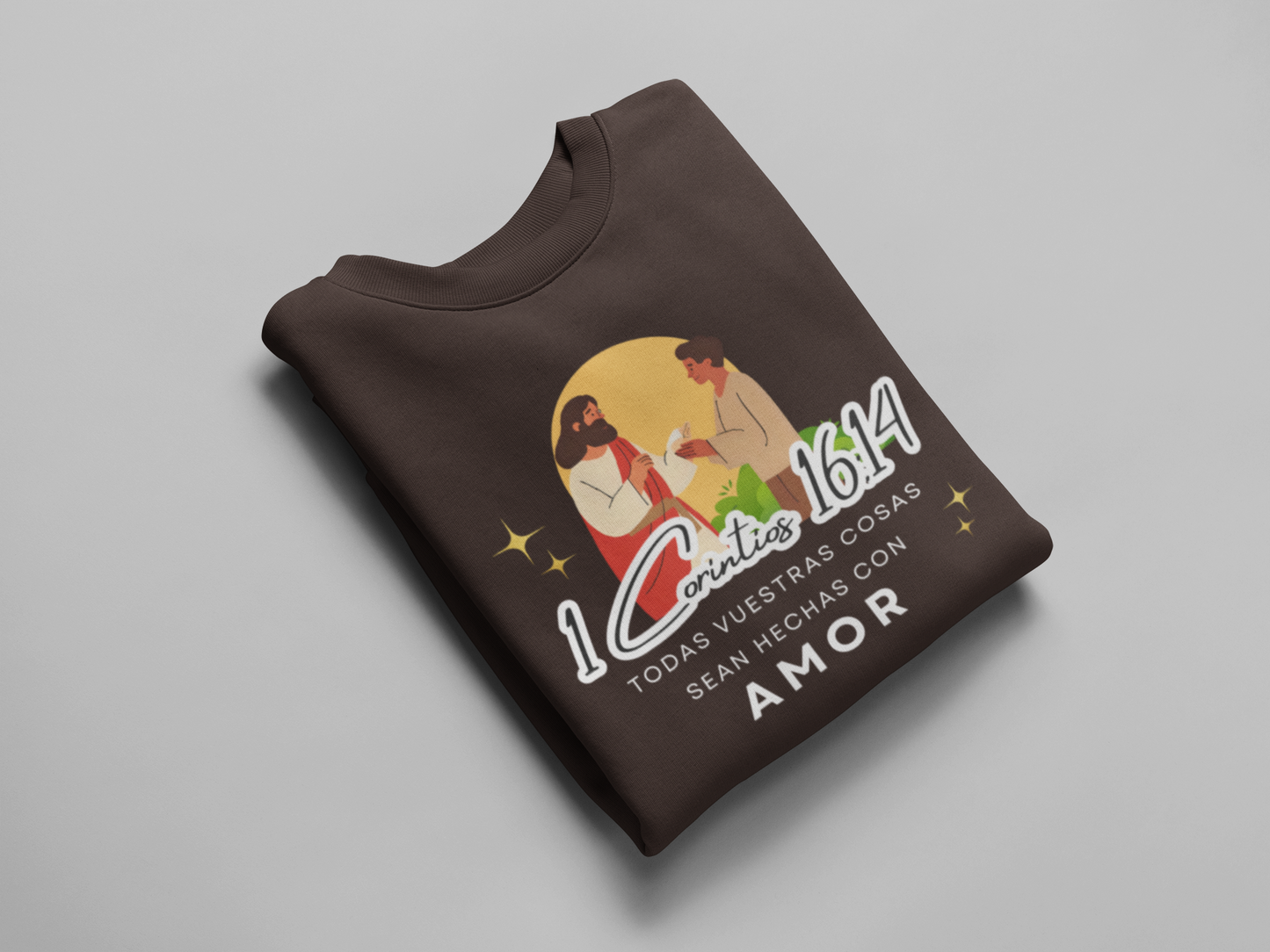 Sudadera con versículo bíblico  “Que todo lo hagan con amor” 1 Corintios 16:14