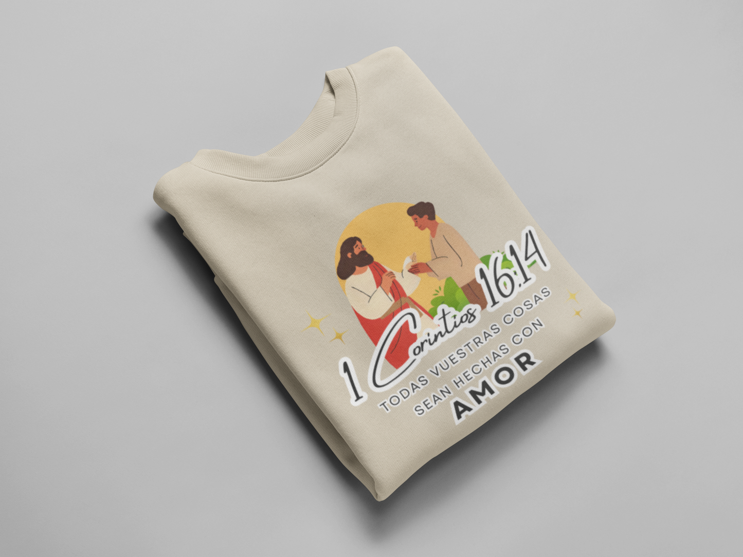 Sudadera con versículo bíblico  “Que todo lo hagan con amor” 1 Corintios 16:14