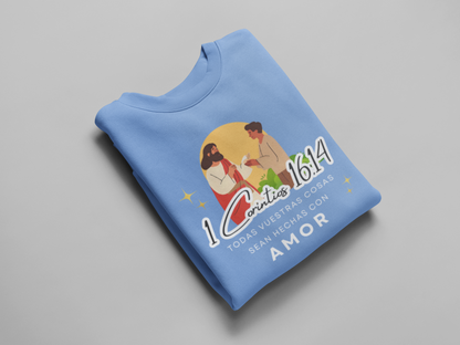 Sudadera con versículo bíblico  “Que todo lo hagan con amor” 1 Corintios 16:14