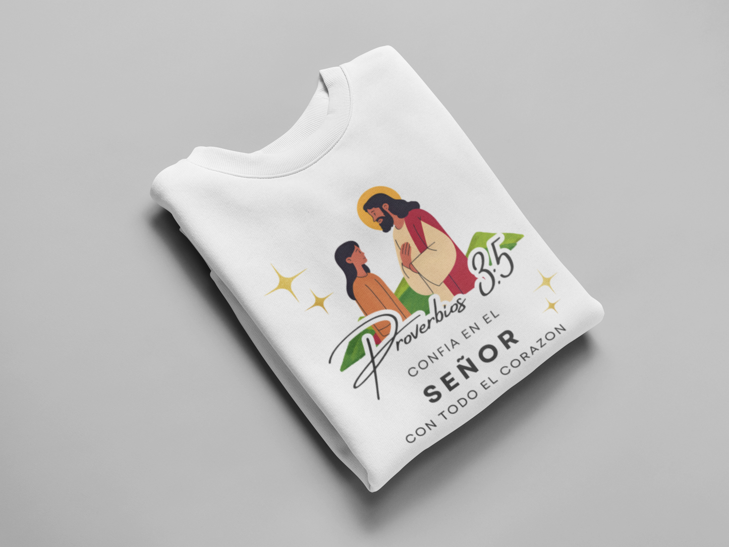 Sudadera con versículo bíblico Proverbios 3:5 – Confía en el Señor con todo el corazón