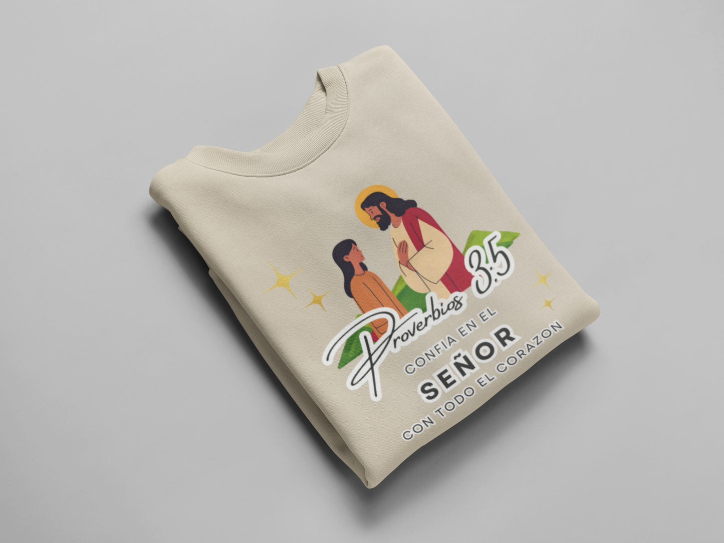 Sudadera con versículo bíblico Proverbios 3:5 – Confía en el Señor con todo el corazón