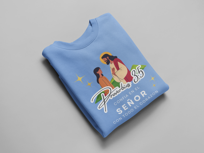 Sudadera con versículo bíblico Proverbios 3:5 – Confía en el Señor con todo el corazón