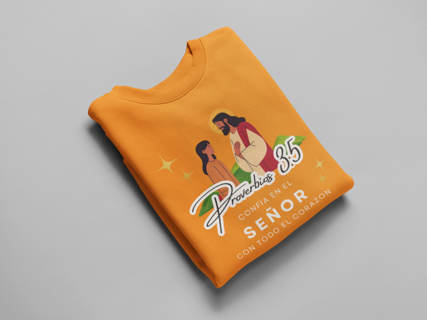 Sudadera con versículo bíblico Proverbios 3:5 – Confía en el Señor con todo el corazón
