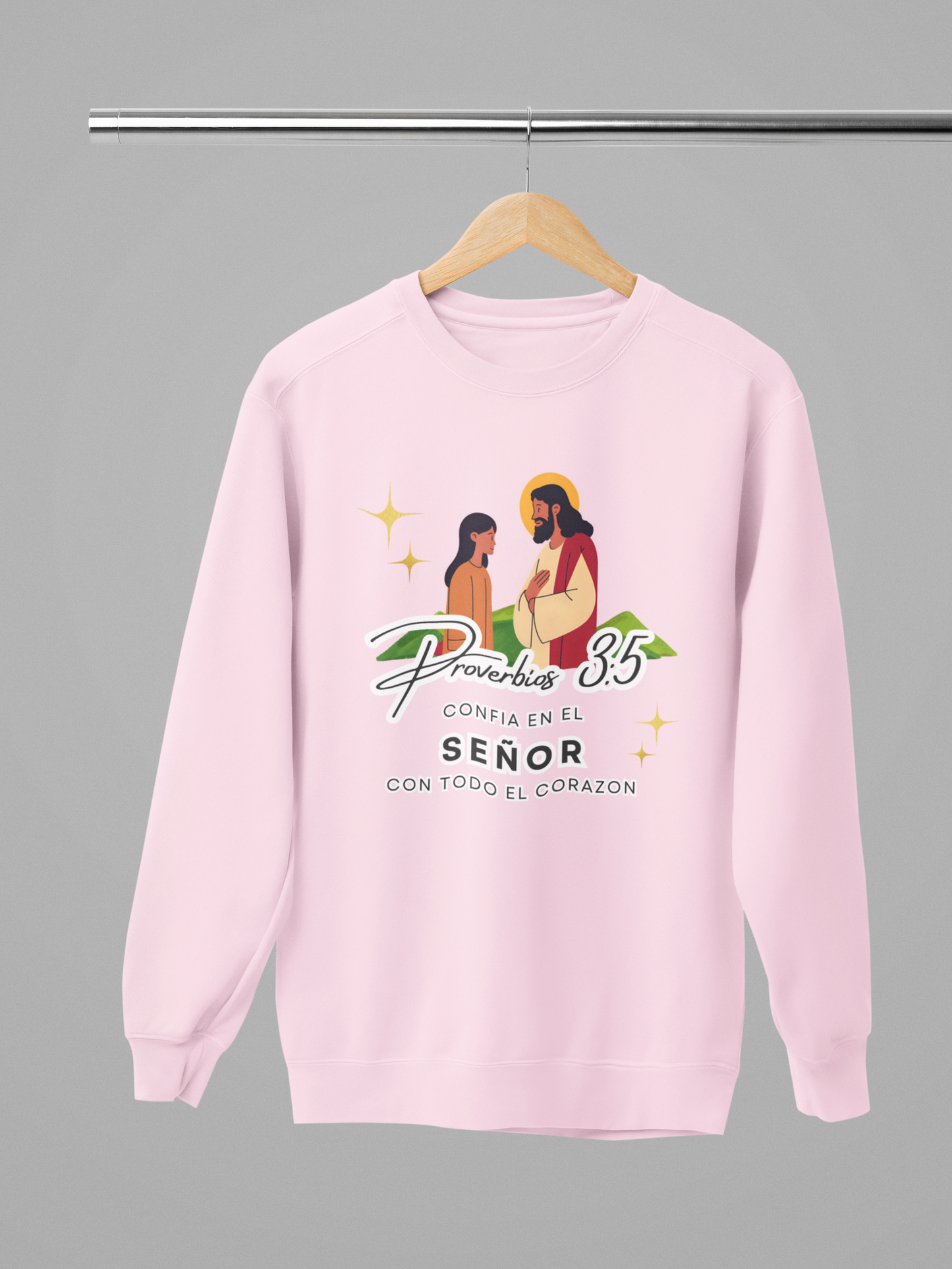 Sudadera con versículo bíblico Proverbios 3:5 – Confía en el Señor con todo el corazón