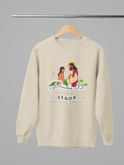 Sudadera con versículo bíblico Proverbios 3:5 – Confía en el Señor con todo el corazón