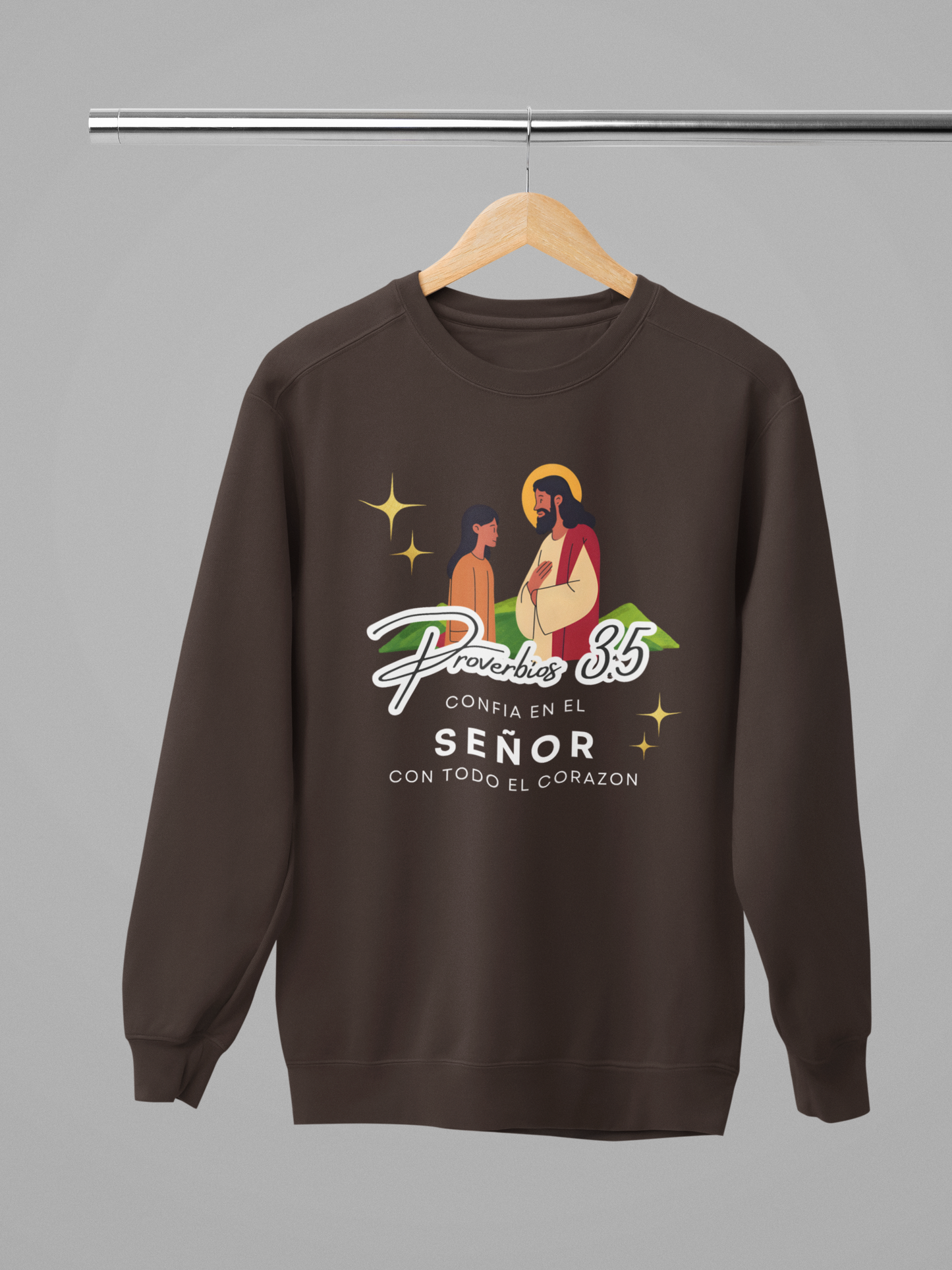 Sudadera con versículo bíblico Proverbios 3:5 – Confía en el Señor con todo el corazón