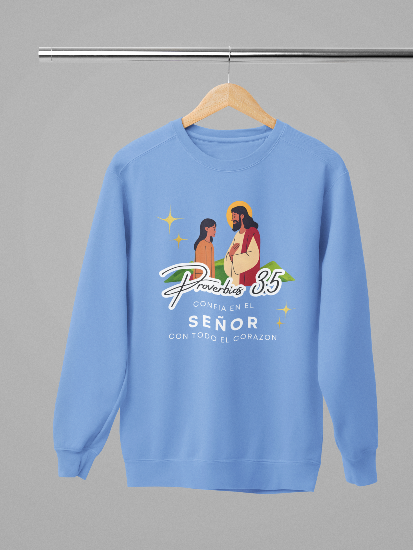 Sudadera con versículo bíblico Proverbios 3:5 – Confía en el Señor con todo el corazón