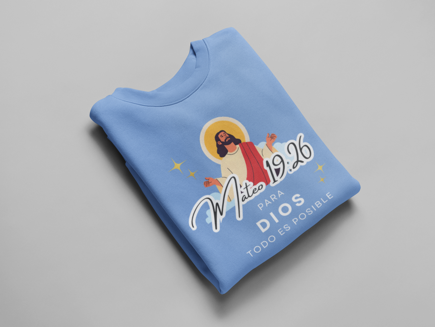 Sudadera con versículo bíblico Mateo 19:26 – Para Dios todo es posible
