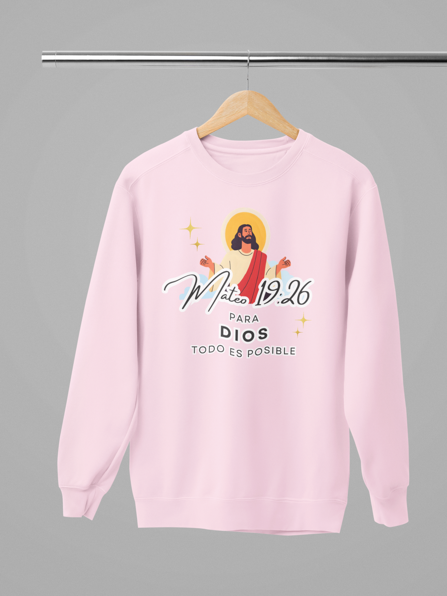 Sudadera con versículo bíblico Mateo 19:26 – Para Dios todo es posible