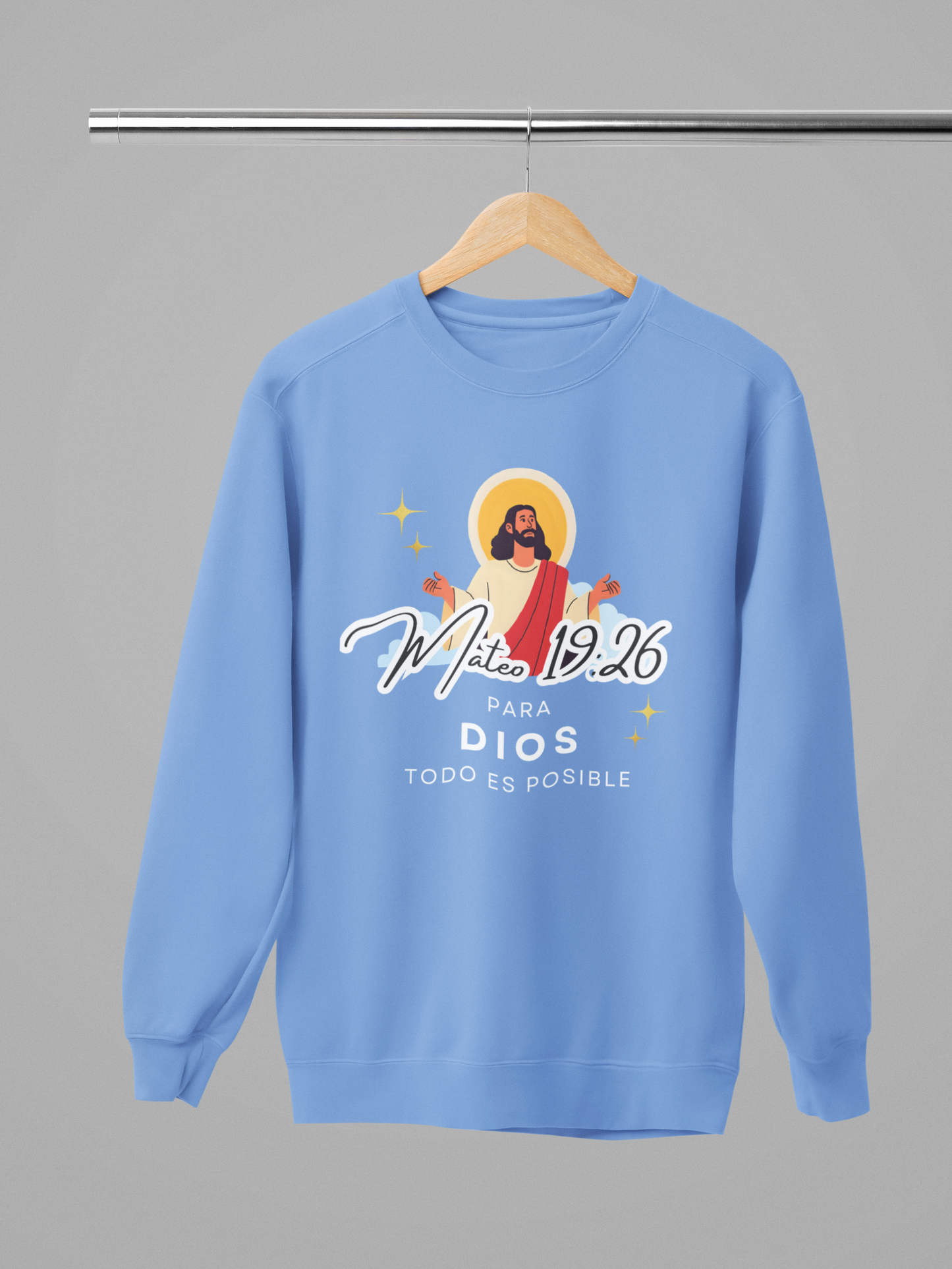 Sudadera con versículo bíblico Mateo 19:26 – Para Dios todo es posible