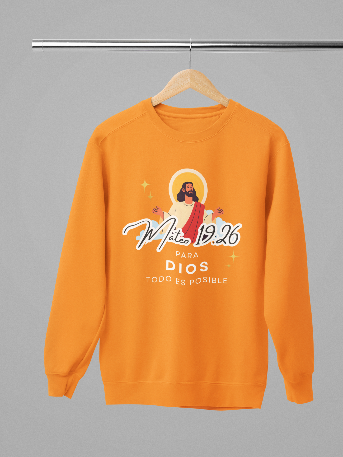 Sudadera con versículo bíblico Mateo 19:26 – Para Dios todo es posible