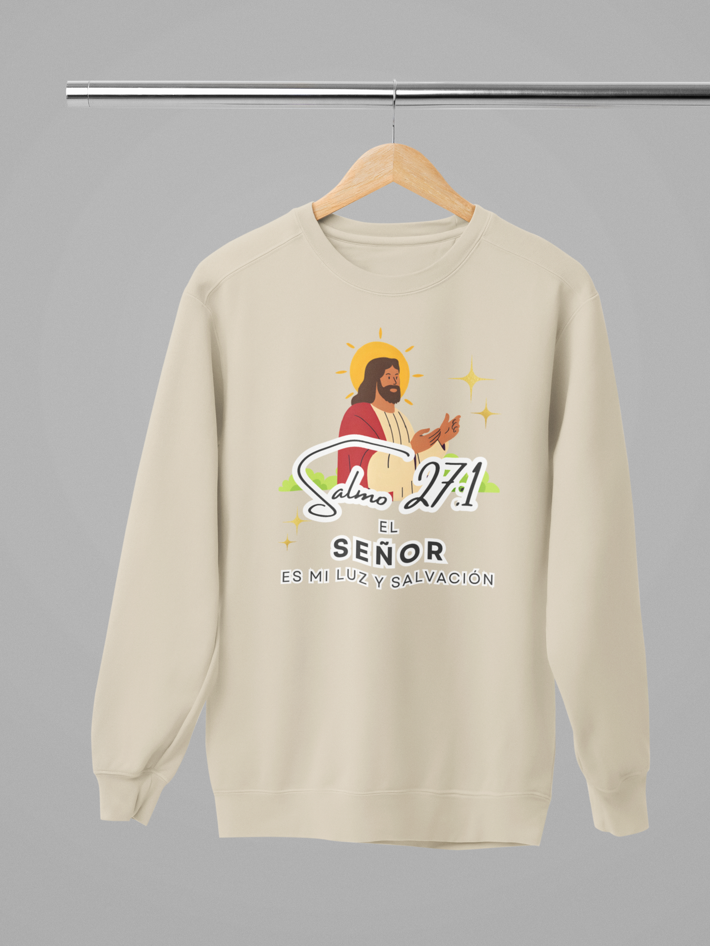 Sudadera con versículo bíblico Salmo 27:1 - El Señor es mi luz y salvación