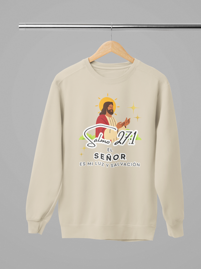 Sudadera con versículo bíblico Salmo 27:1 - El Señor es mi luz y salvación