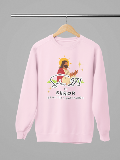 Sudadera con versículo bíblico Salmo 27:1 - El Señor es mi luz y salvación