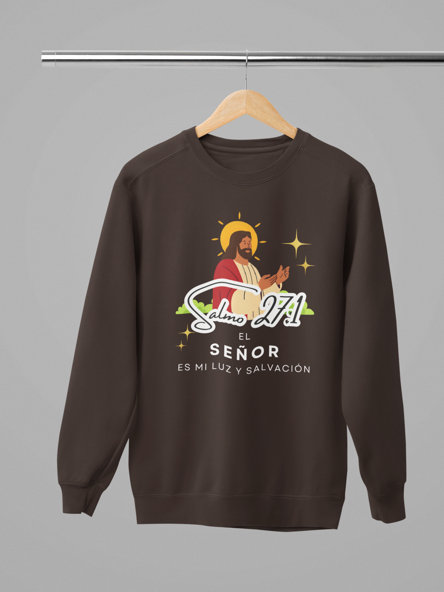 Sudadera con versículo bíblico Salmo 27:1 - El Señor es mi luz y salvación