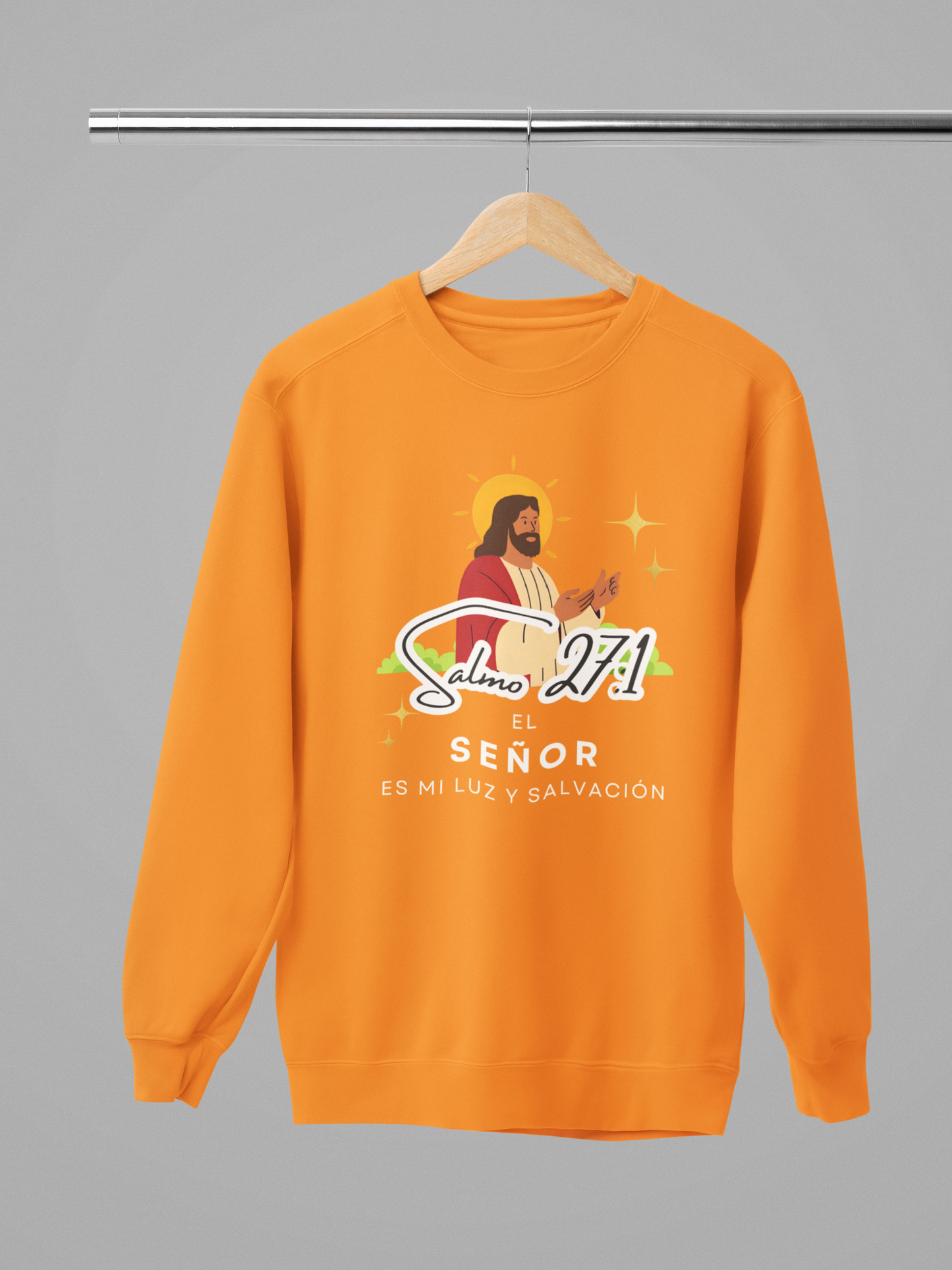 Sudadera con versículo bíblico Salmo 27:1 - El Señor es mi luz y salvación