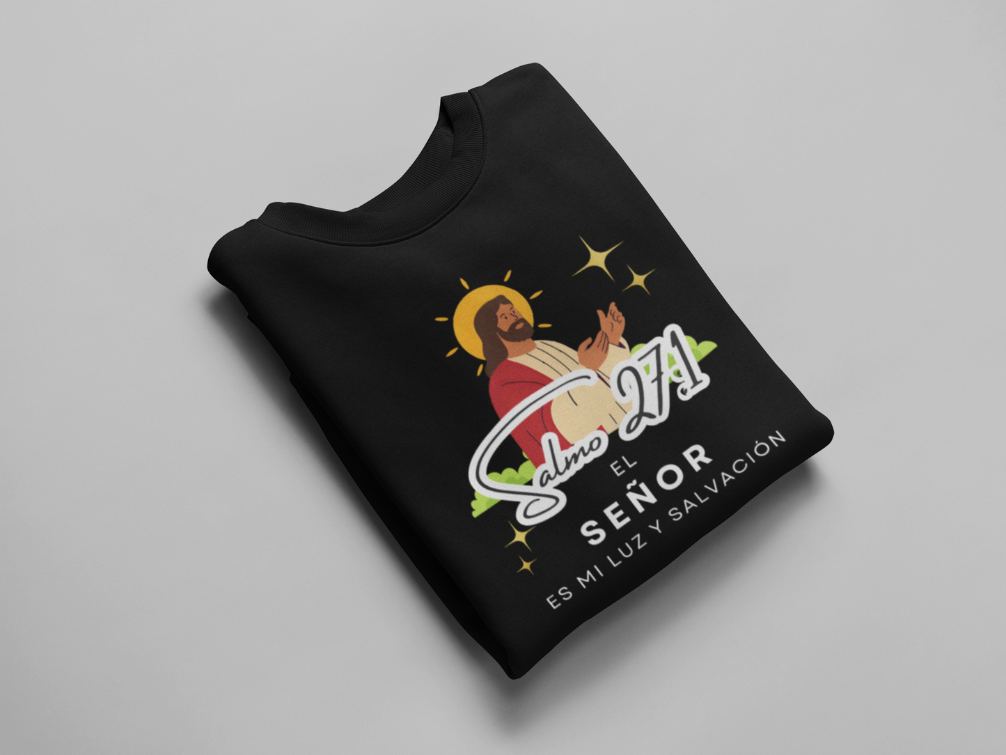 Sudadera con versículo bíblico Salmo 27:1 - El Señor es mi luz y salvación