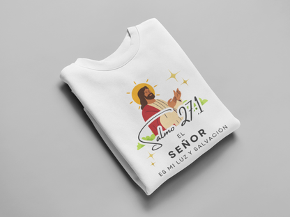 Sudadera con versículo bíblico Salmo 27:1 - El Señor es mi luz y salvación