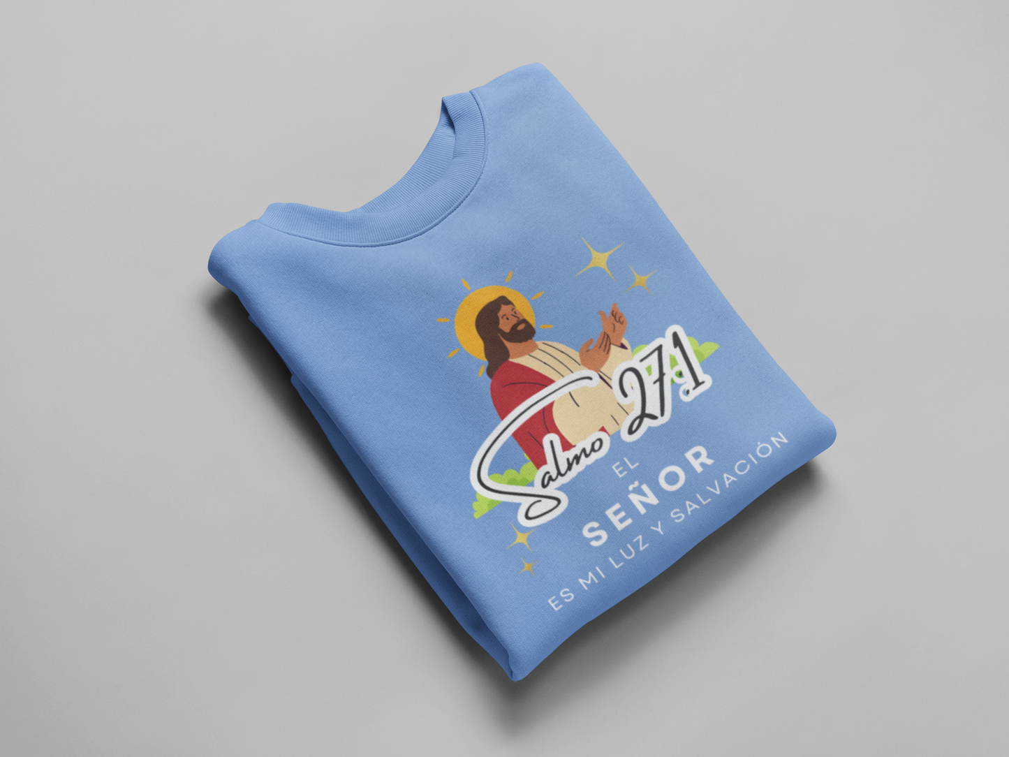 Sudadera con versículo bíblico Salmo 27:1 - El Señor es mi luz y salvación