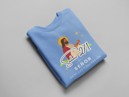 Sudadera con versículo bíblico Salmo 27:1 - El Señor es mi luz y salvación