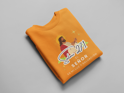 Sudadera con versículo bíblico Salmo 27:1 - El Señor es mi luz y salvación