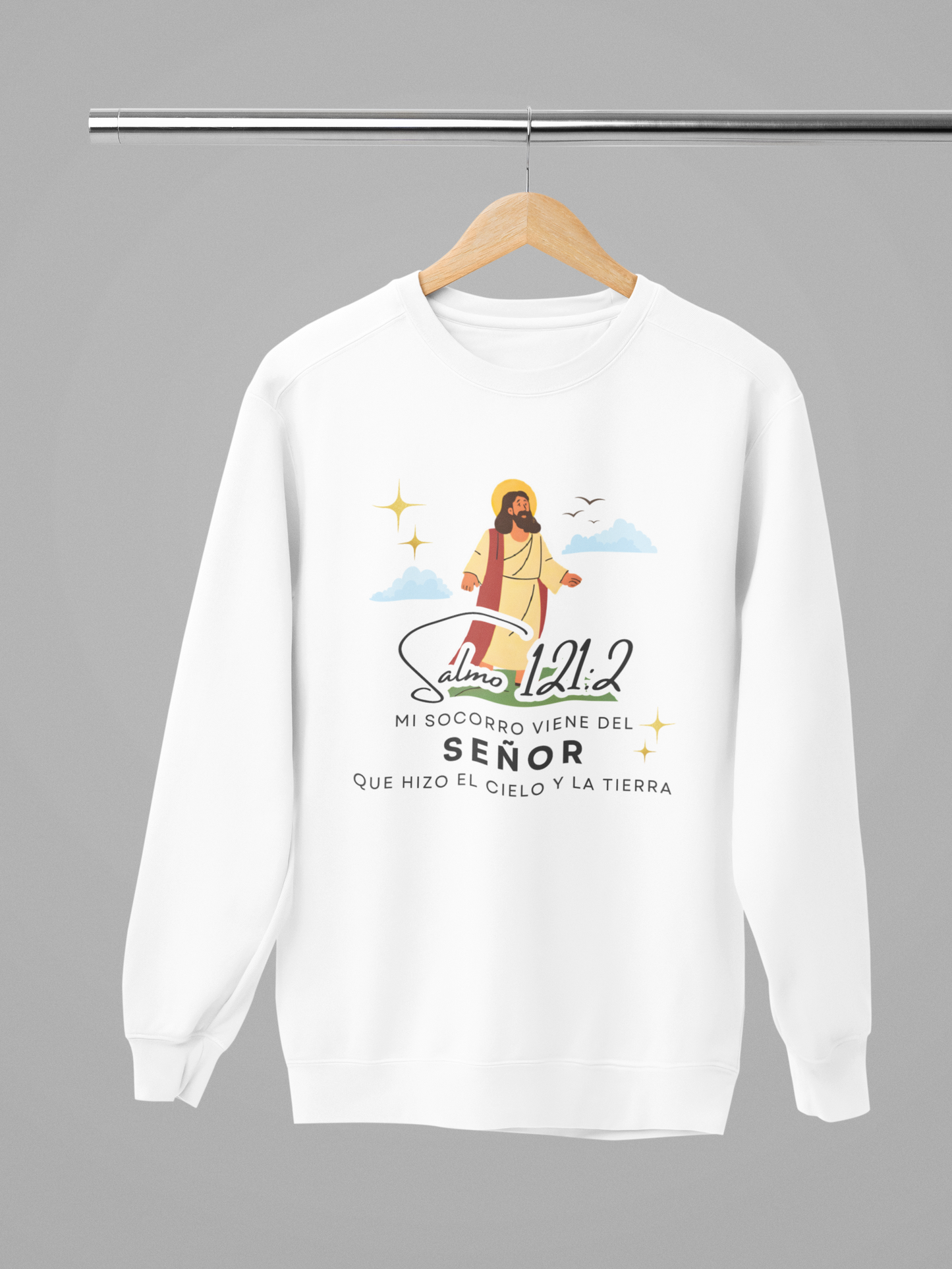 Sudadera con versículo bíblico Salmo 121:2 - Mi Socorro Viene del Señor