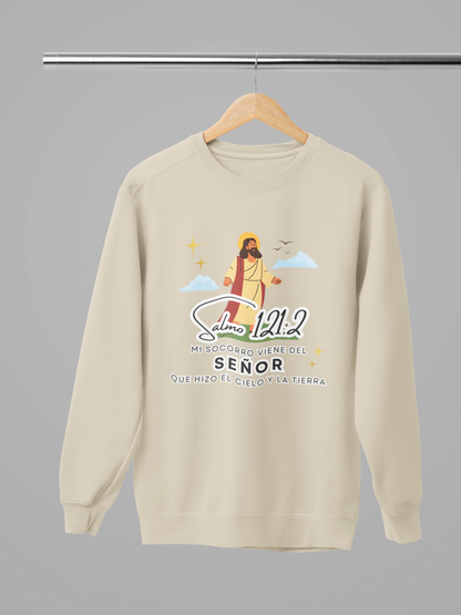 Sudadera con versículo bíblico Salmo 121:2 - Mi Socorro Viene del Señor