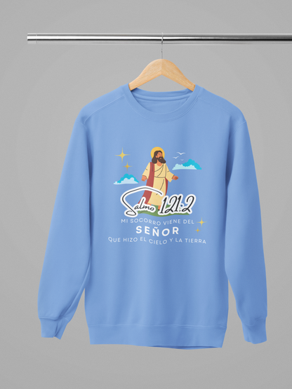 Sudadera con versículo bíblico Salmo 121:2 - Mi Socorro Viene del Señor