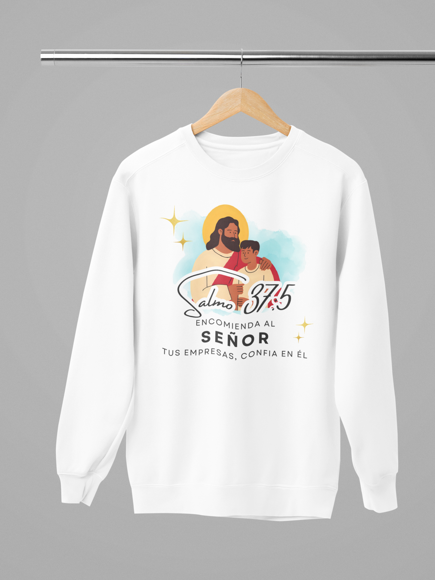 Sudadera con versículo bíblico Salmo 37:5 - Encomienda al señor tus empresas