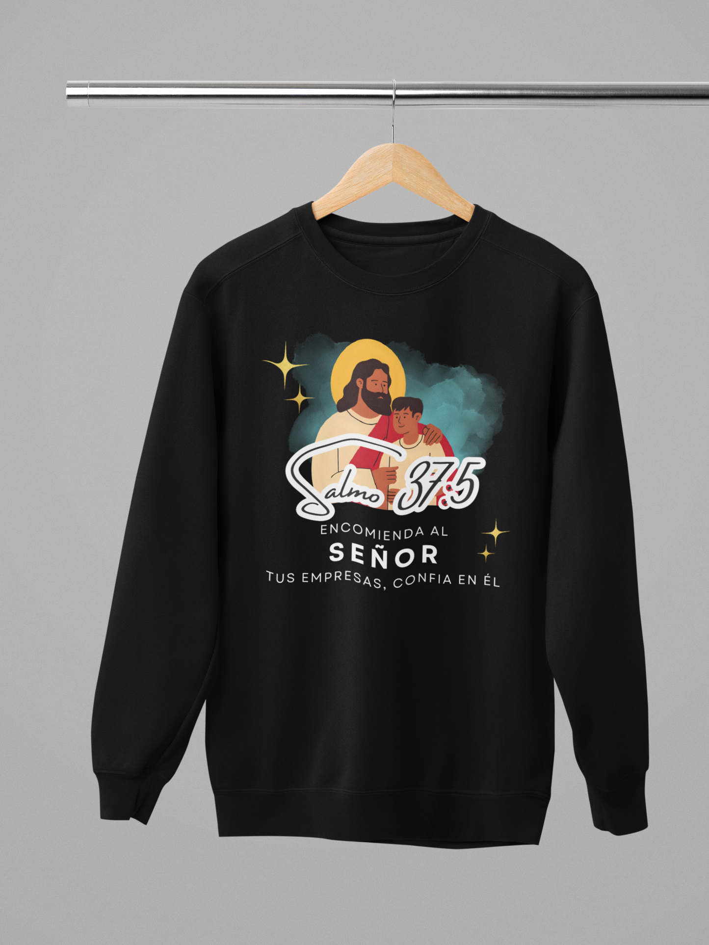 Sudadera con versículo bíblico Salmo 37:5 - Encomienda al señor tus empresas