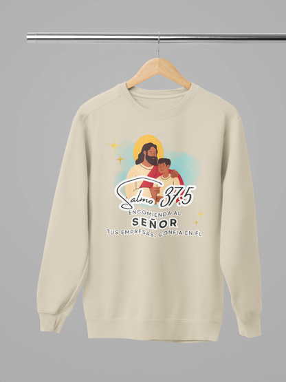 Sudadera con versículo bíblico Salmo 37:5 - Encomienda al señor tus empresas