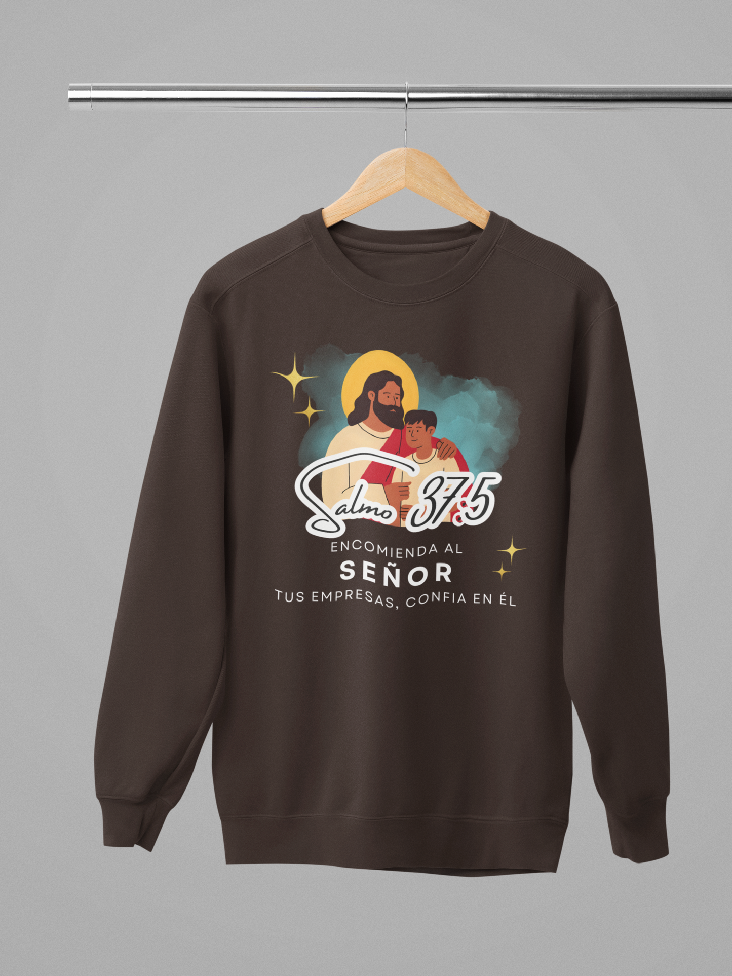 Sudadera con versículo bíblico Salmo 37:5 - Encomienda al señor tus empresas