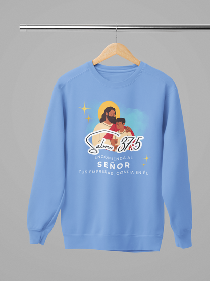 Sudadera con versículo bíblico Salmo 37:5 - Encomienda al señor tus empresas