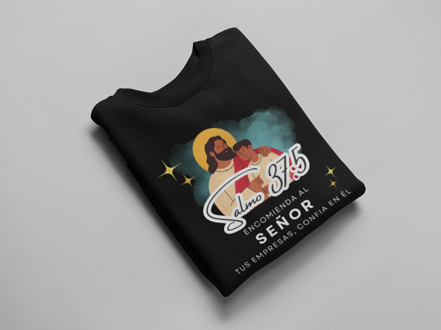 Sudadera con versículo bíblico Salmo 37:5 - Encomienda al señor tus empresas