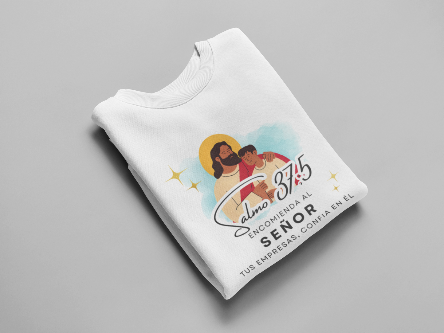 Sudadera con versículo bíblico Salmo 37:5 - Encomienda al señor tus empresas