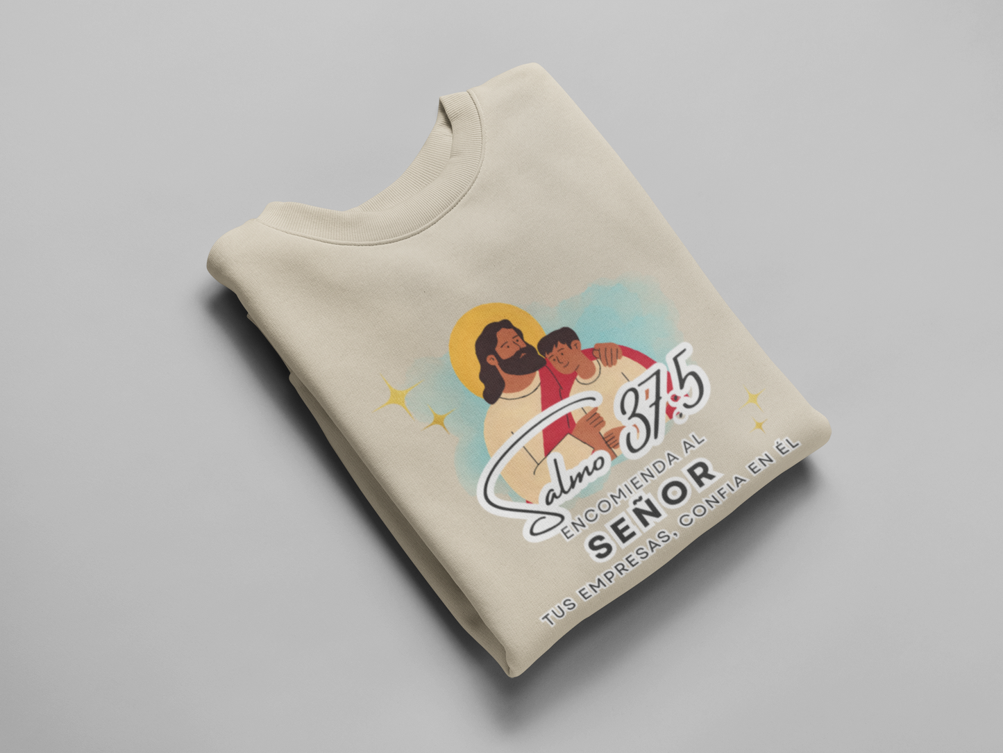 Sudadera con versículo bíblico Salmo 37:5 - Encomienda al señor tus empresas