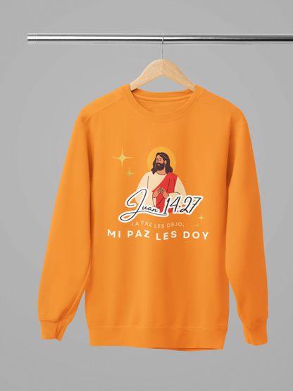 Sudadera con versículo bíblico Juan 14:27 - La paz les dejo, mi paz les doy