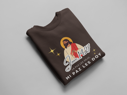 Sudadera con versículo bíblico Juan 14:27 - La paz les dejo, mi paz les doy