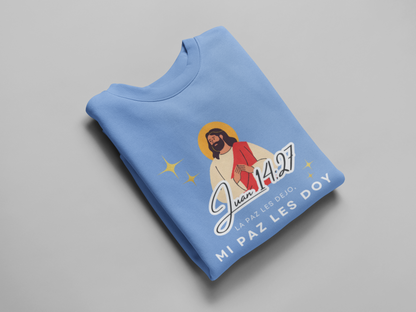 Sudadera con versículo bíblico Juan 14:27 - La paz les dejo, mi paz les doy