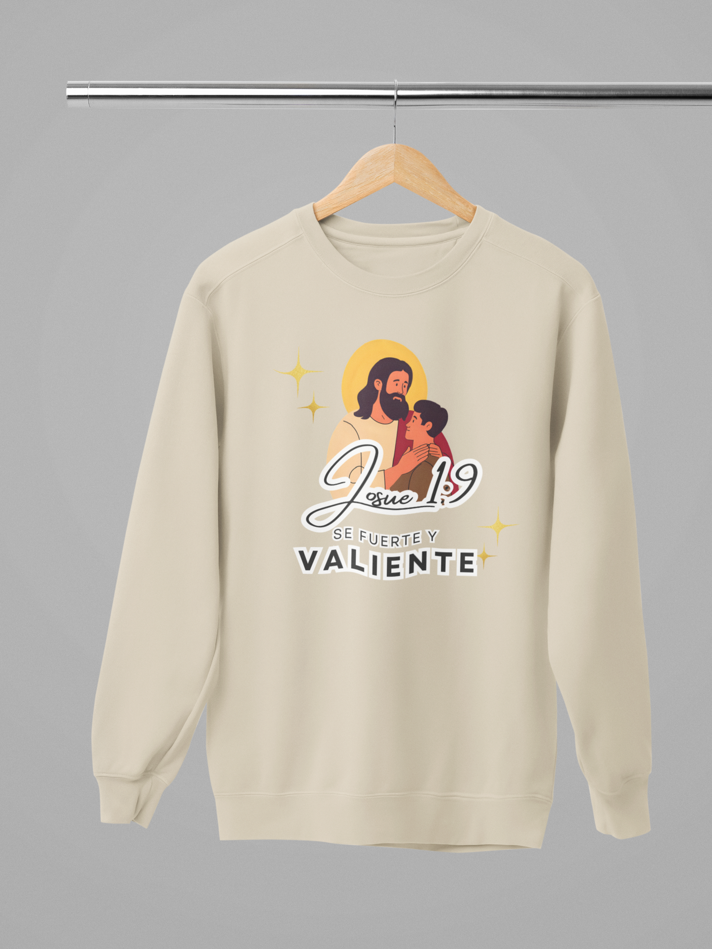 Sudadera con versículo bíblico Josué 1:9 - Se fuerte y valiente