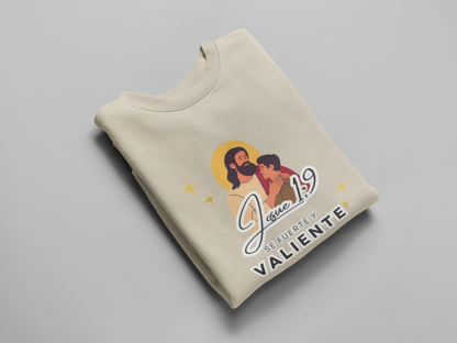 Sudadera con versículo bíblico Josué 1:9 - Se fuerte y valiente