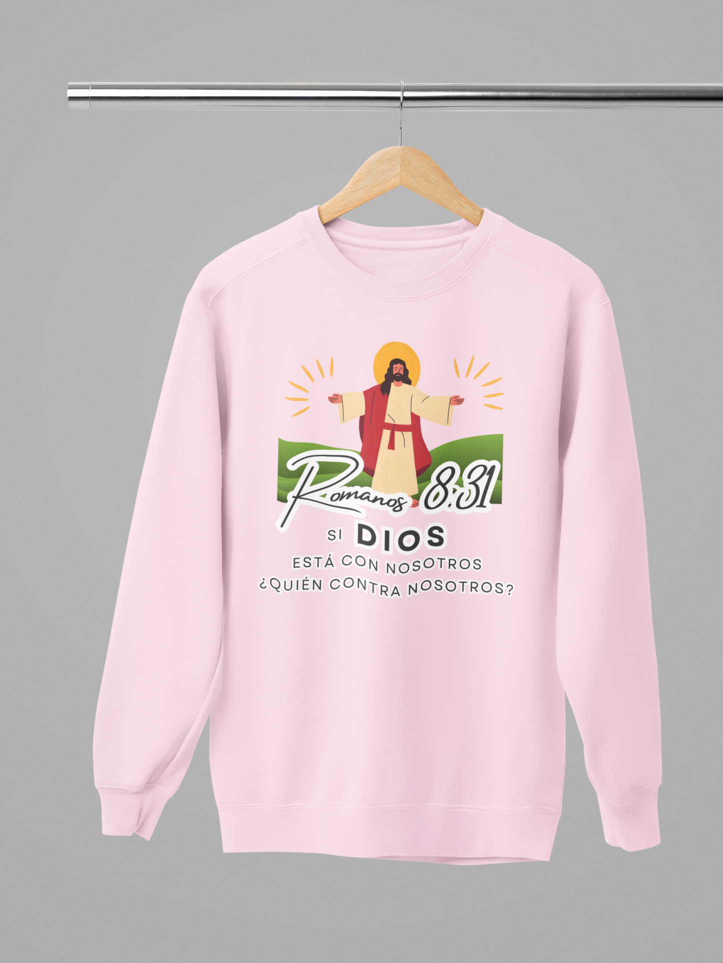 Sudadera con versículo bíblico Romanos 8:31 - Si Dios está con nosotros