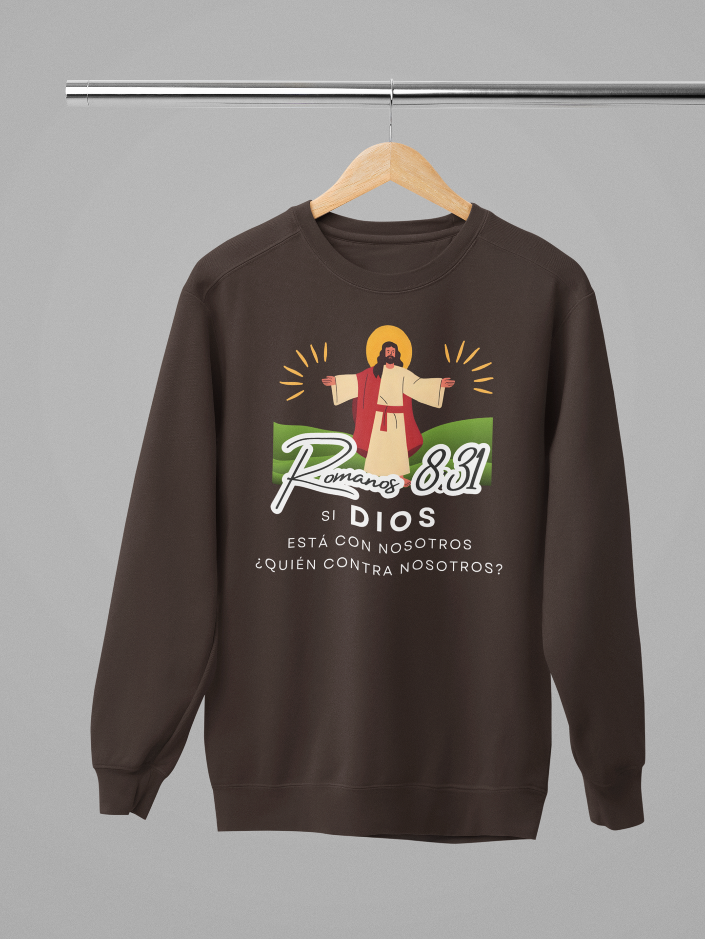 Sudadera con versículo bíblico Romanos 8:31 - Si Dios está con nosotros