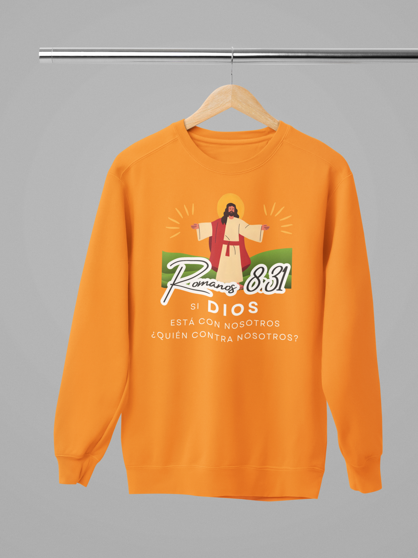 Sudadera con versículo bíblico Romanos 8:31 - Si Dios está con nosotros