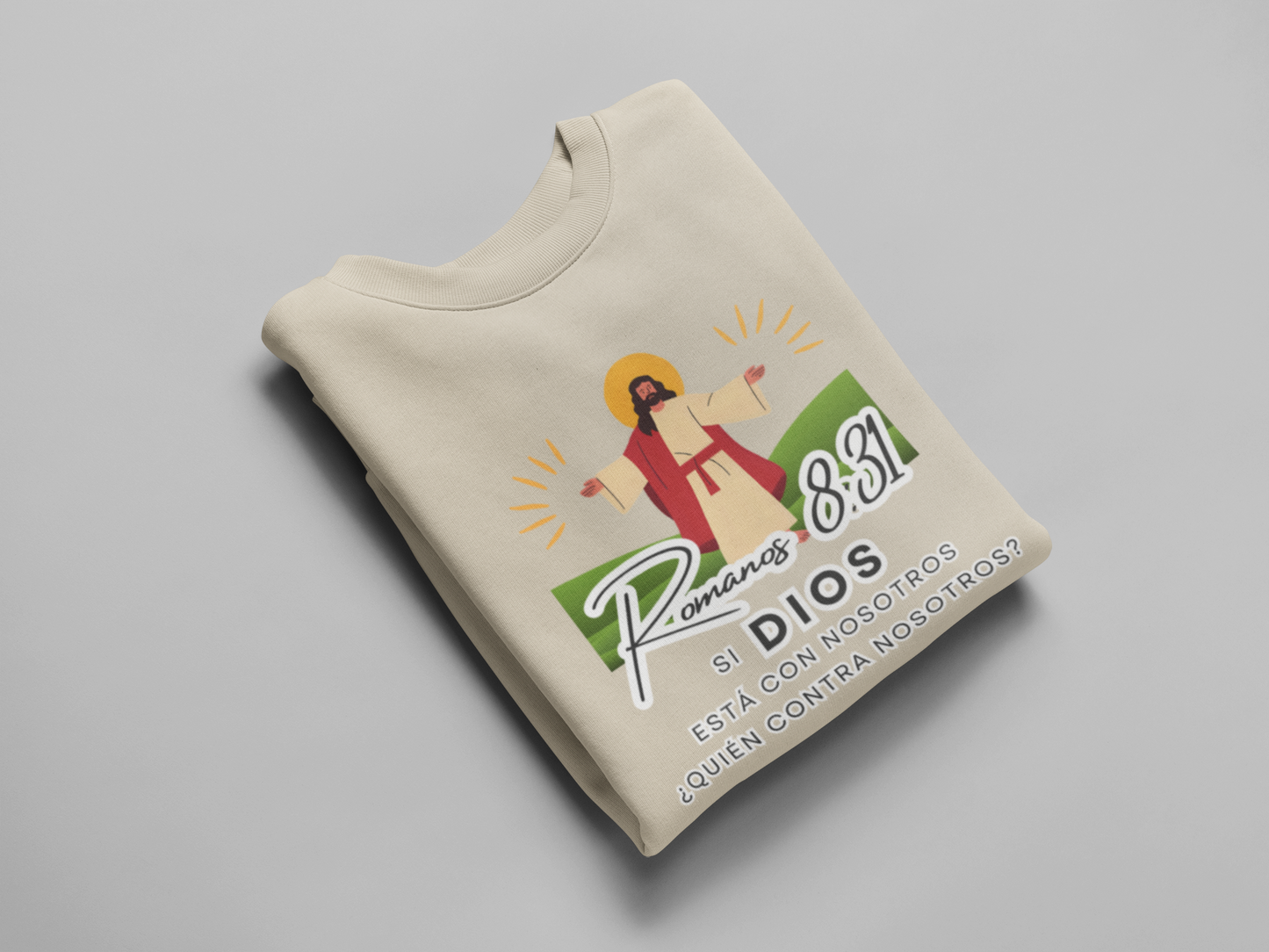 Sudadera con versículo bíblico Romanos 8:31 - Si Dios está con nosotros